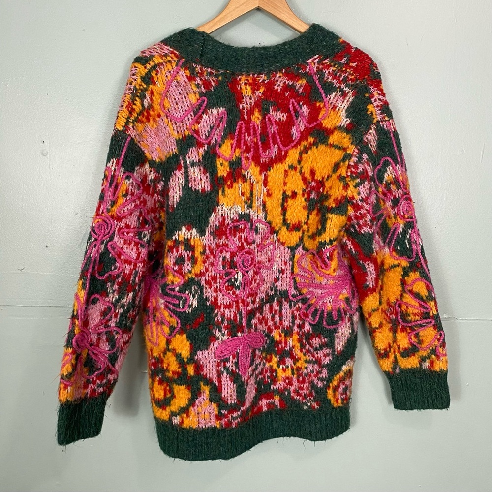 Free People Alexis Floral Cardigan Oversized Small - Picture 8 of 15
